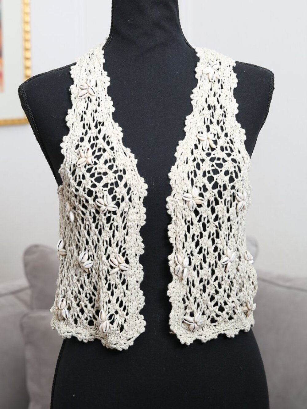 Ralph Lauren DENIM & SUPPLY Cowrie Shell Crochet Vest - Picture 6 of 14